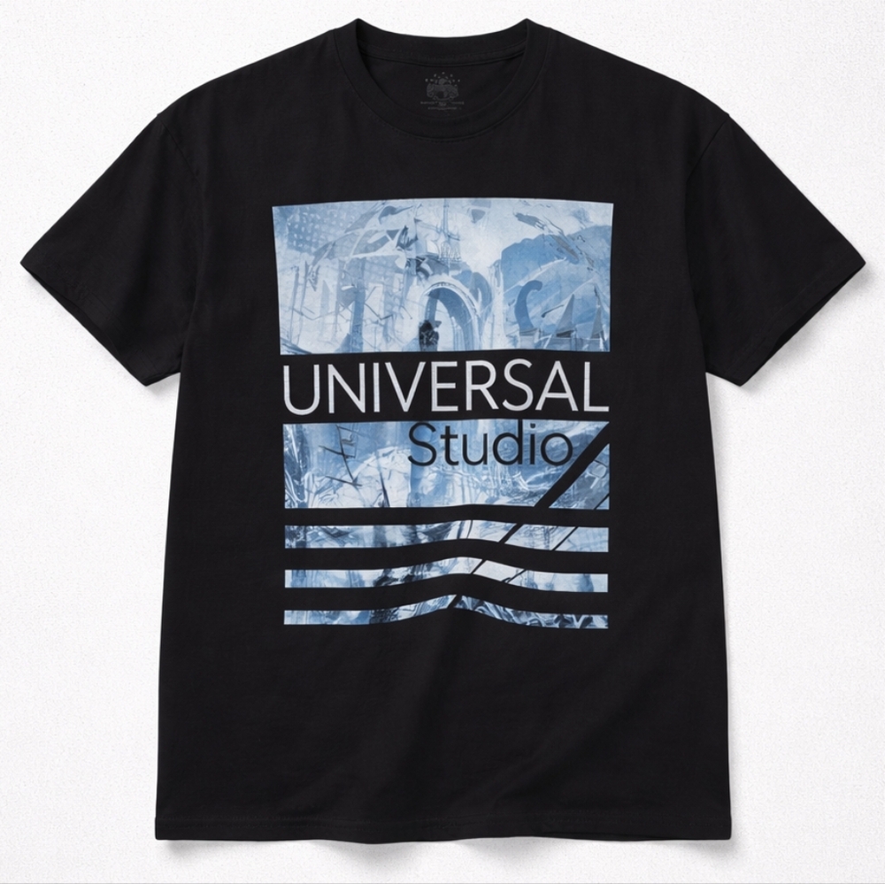 Universal Studio Black and Blue Graphic Cotton Tee Men's Size XXL